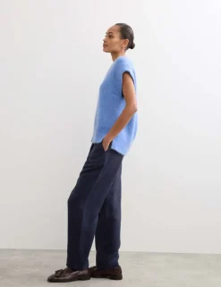 Lyocell Rich Elasticated Waist Tapered Trousers