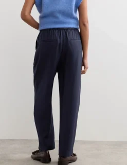 Lyocell Rich Elasticated Waist Tapered Trousers
