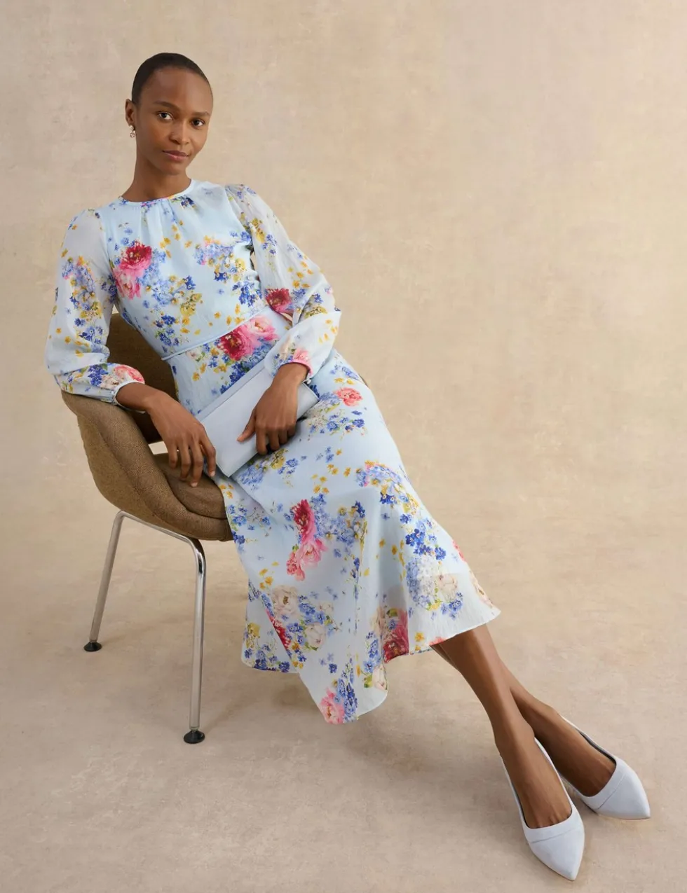 Lyocell Rich Floral Midi Skater Dress