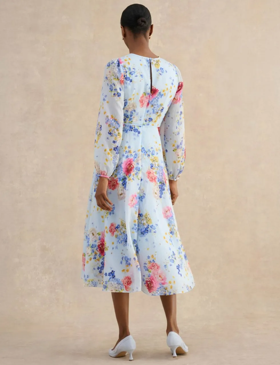 Lyocell Rich Floral Midi Skater Dress