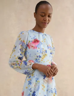 Lyocell Rich Floral Midi Skater Dress
