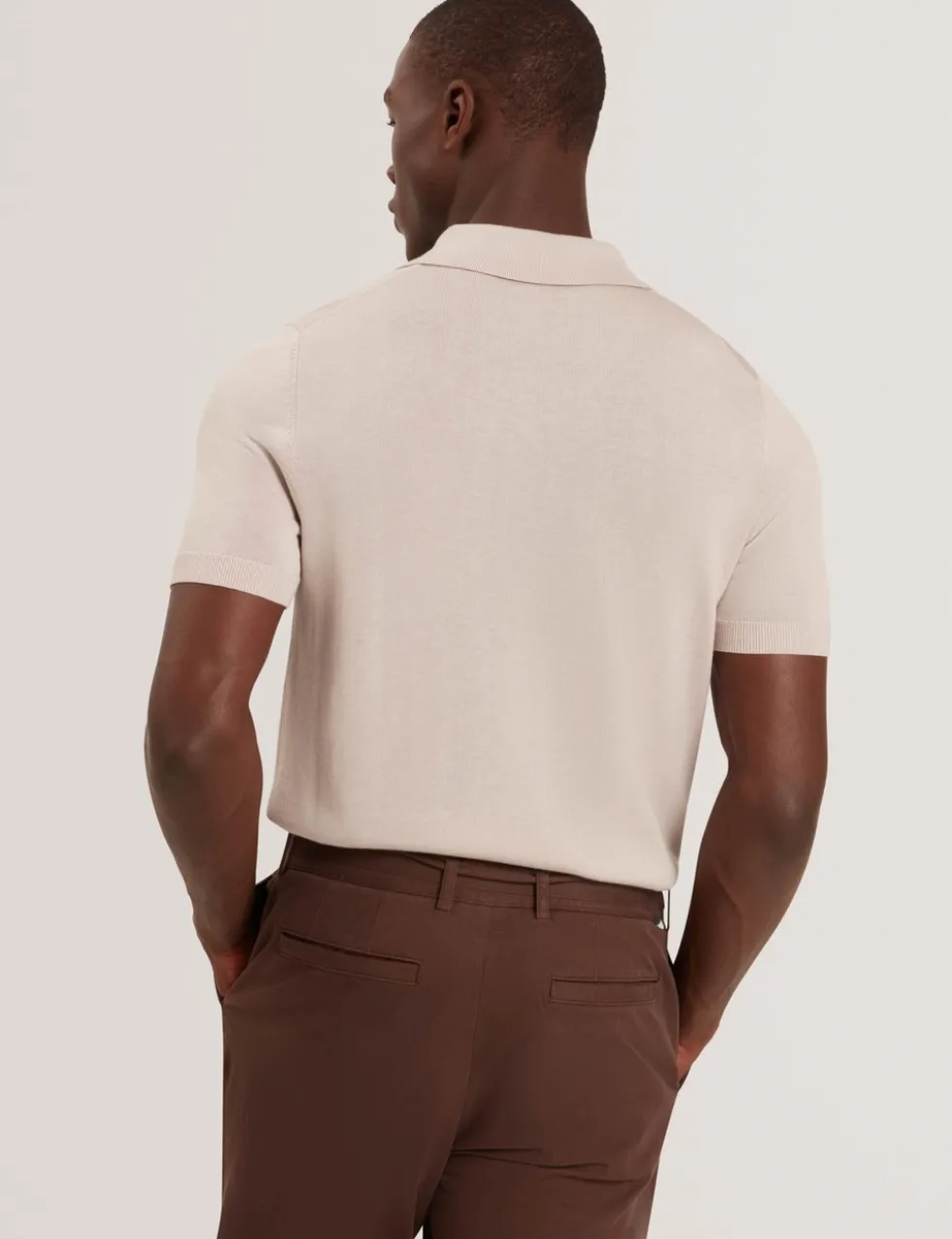 Lyocell Rich Half Zip Knitted Polo Shirt