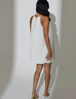 Lyocell Rich Halter Neck Mini Beach Dress