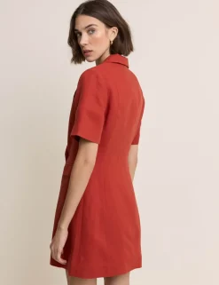 Lyocell Rich Mini Tailored Dress with Linen