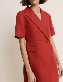 Lyocell Rich Mini Tailored Dress with Linen