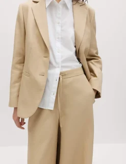 Lyocell Rich Palazzo Trousers with Linen