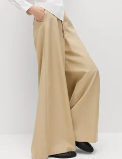 Lyocell Rich Palazzo Trousers with Linen