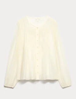 Lyocell Rich Pintuck Textured Blouse