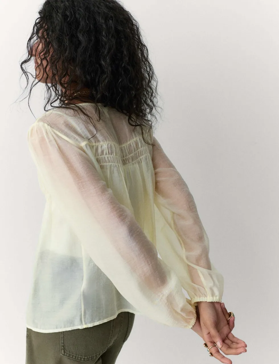 Lyocell Rich Pintuck Textured Blouse