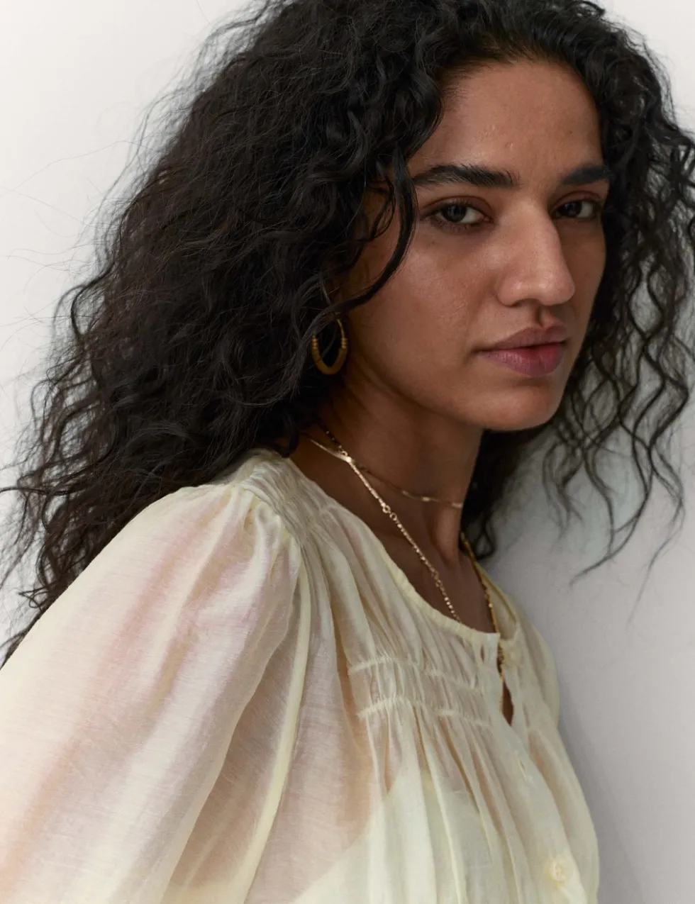 Lyocell Rich Pintuck Textured Blouse