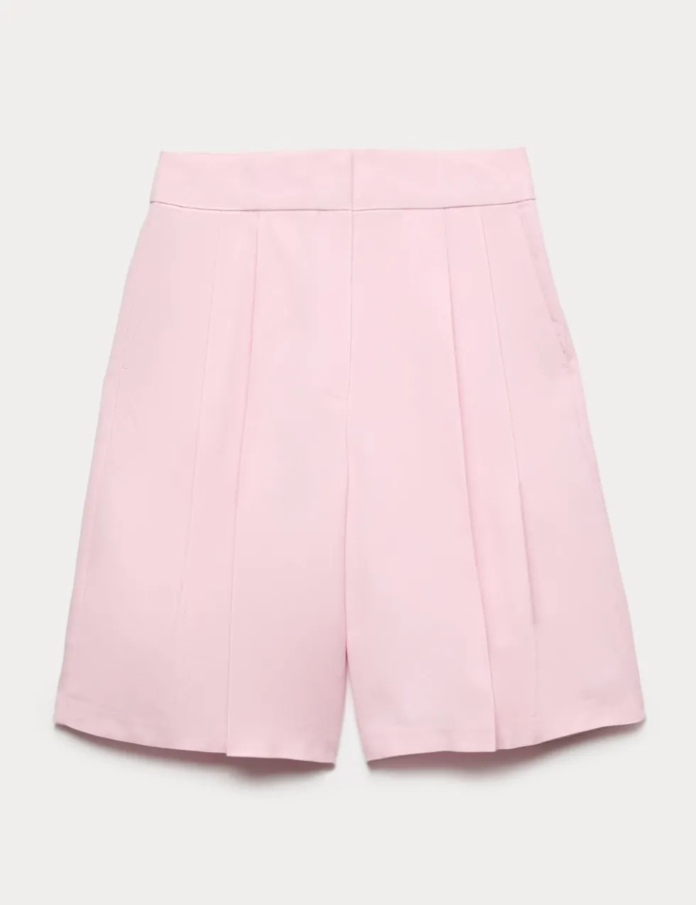 Lyocell Rich Pleat Front Bermuda Shorts