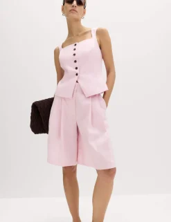 Lyocell Rich Pleat Front Bermuda Shorts