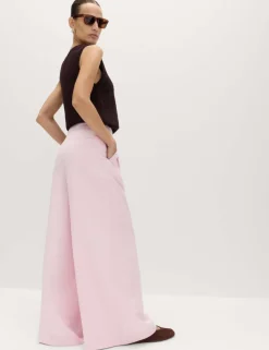 Lyocell Rich Pleat Front Palazzo Trousers