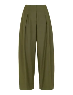 Lyocell Rich Pleat Front Barrel Leg Trousers