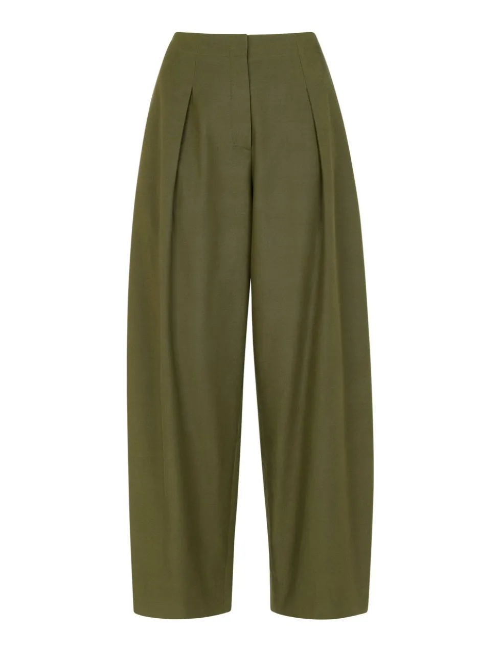 Lyocell Rich Pleat Front Barrel Leg Trousers