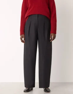 Lyocell Rich Pleat Front Barrel Leg Trousers