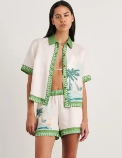 Lyocell Rich Printed Collared Shirt