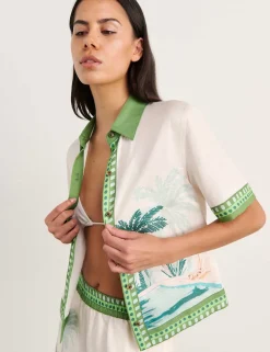 Lyocell Rich Printed Collared Shirt