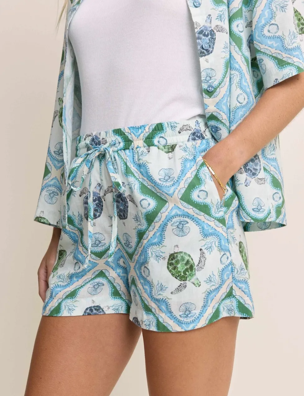 Lyocell Rich Printed Shorts