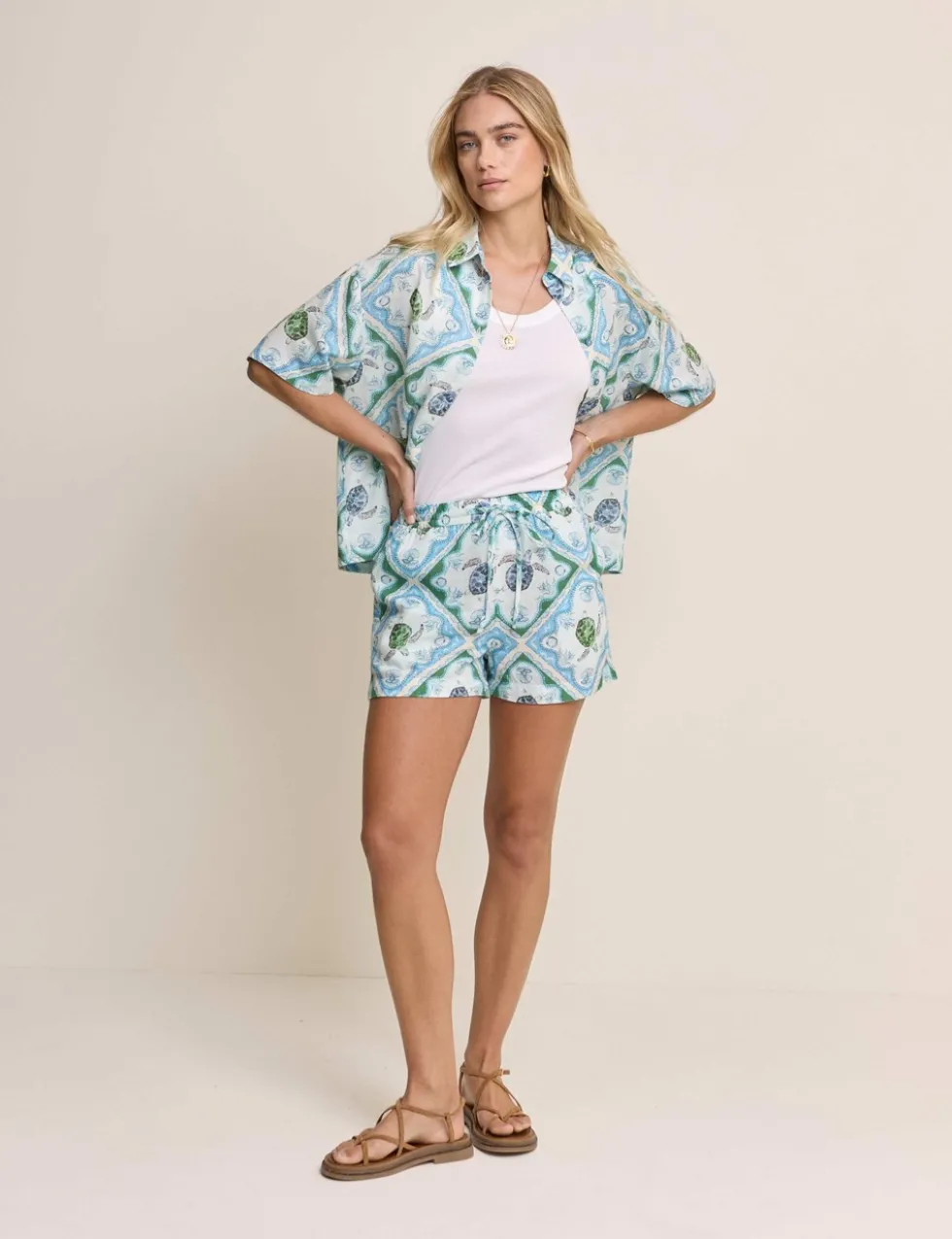 Lyocell Rich Printed Shorts