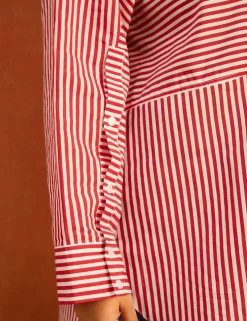 Lyocell Rich Striped Button Through Shirt