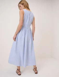 Lyocell Rich Striped Midi Skater Dress