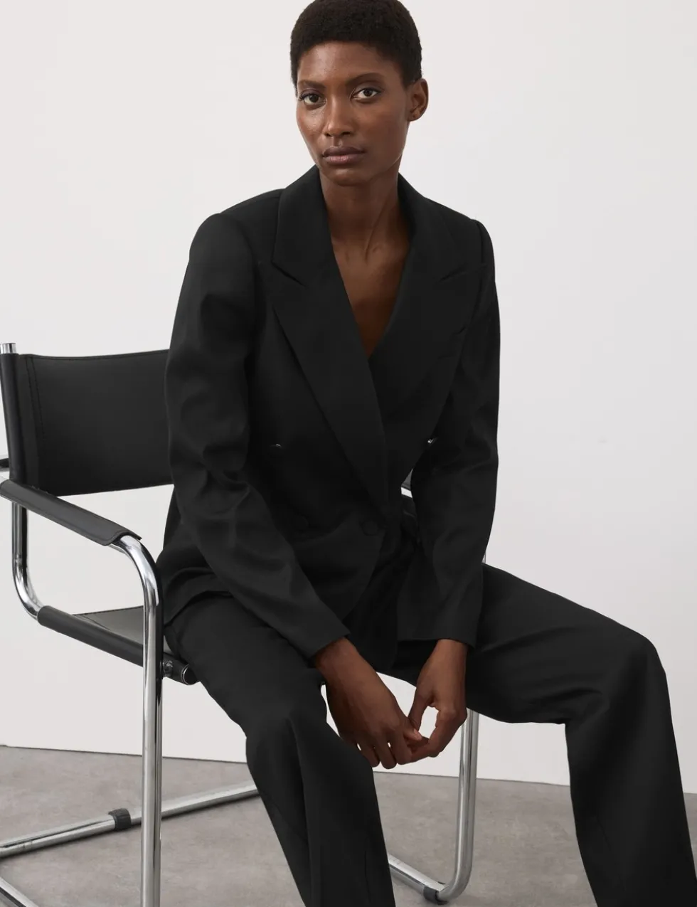 Lyocell Rich Tailored Double Breasted Blazer
