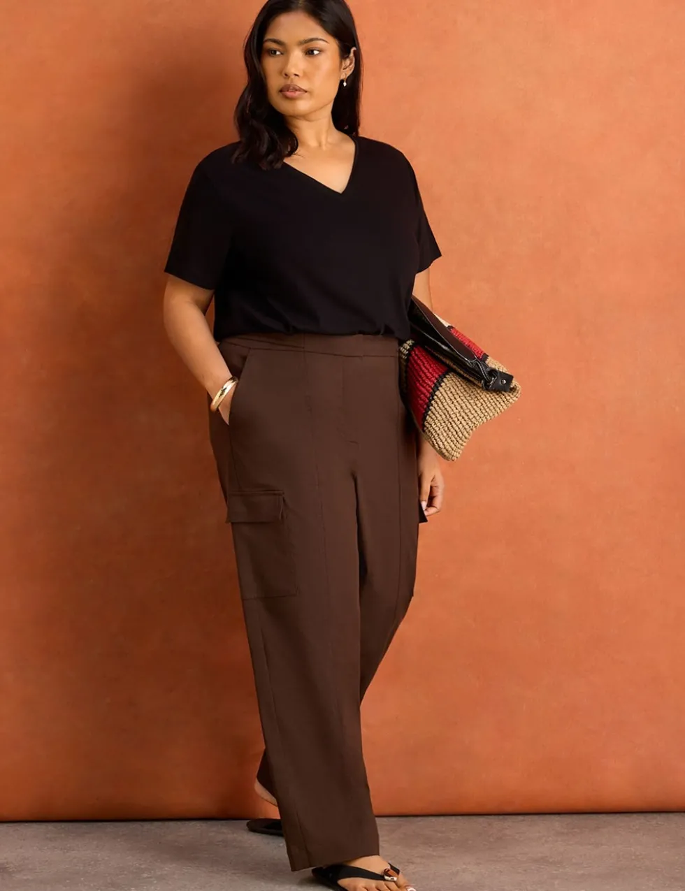 Lyocell Rich Utility Straight Leg Trousers