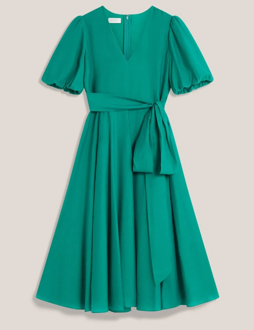 Lyocell Rich V-Neck Midi Skater Dress