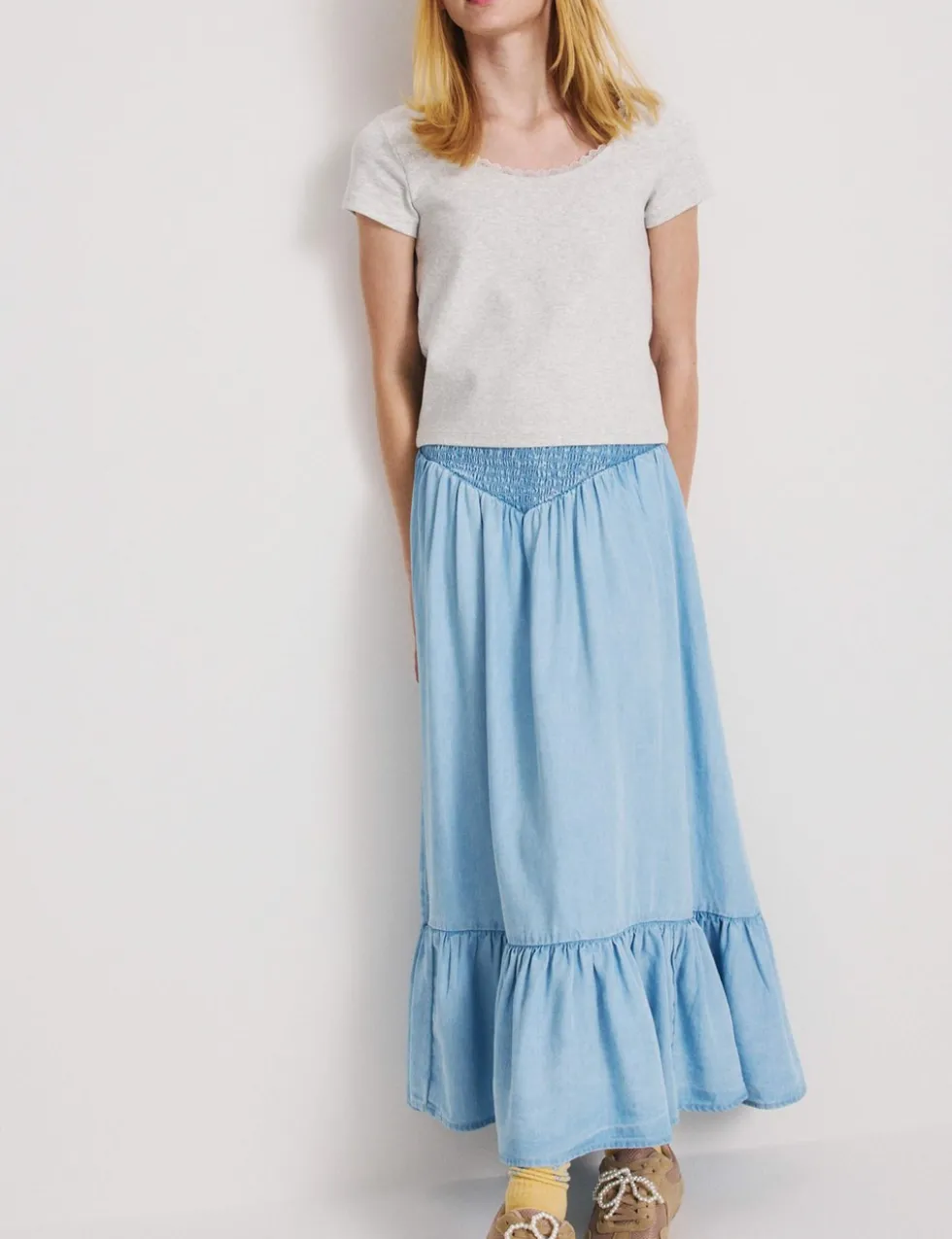 Lyocell Shirred Maxi Skirt (6-16 Yrs)