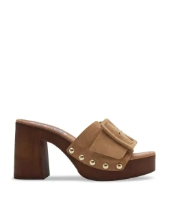 Marlena Suede Block Heel Mules