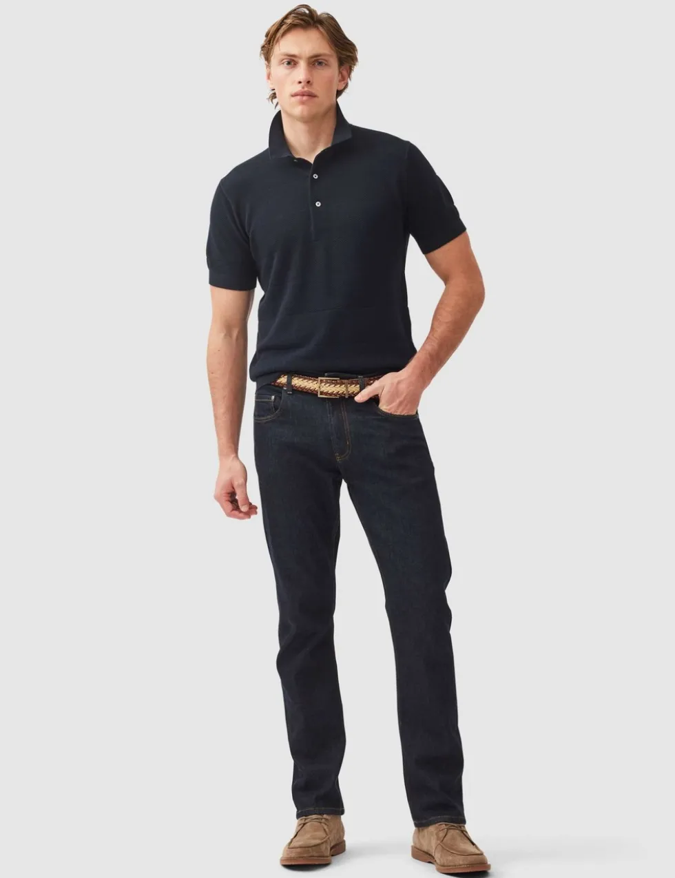 Masons Pure Cotton Flat Knitted Polo Shirt