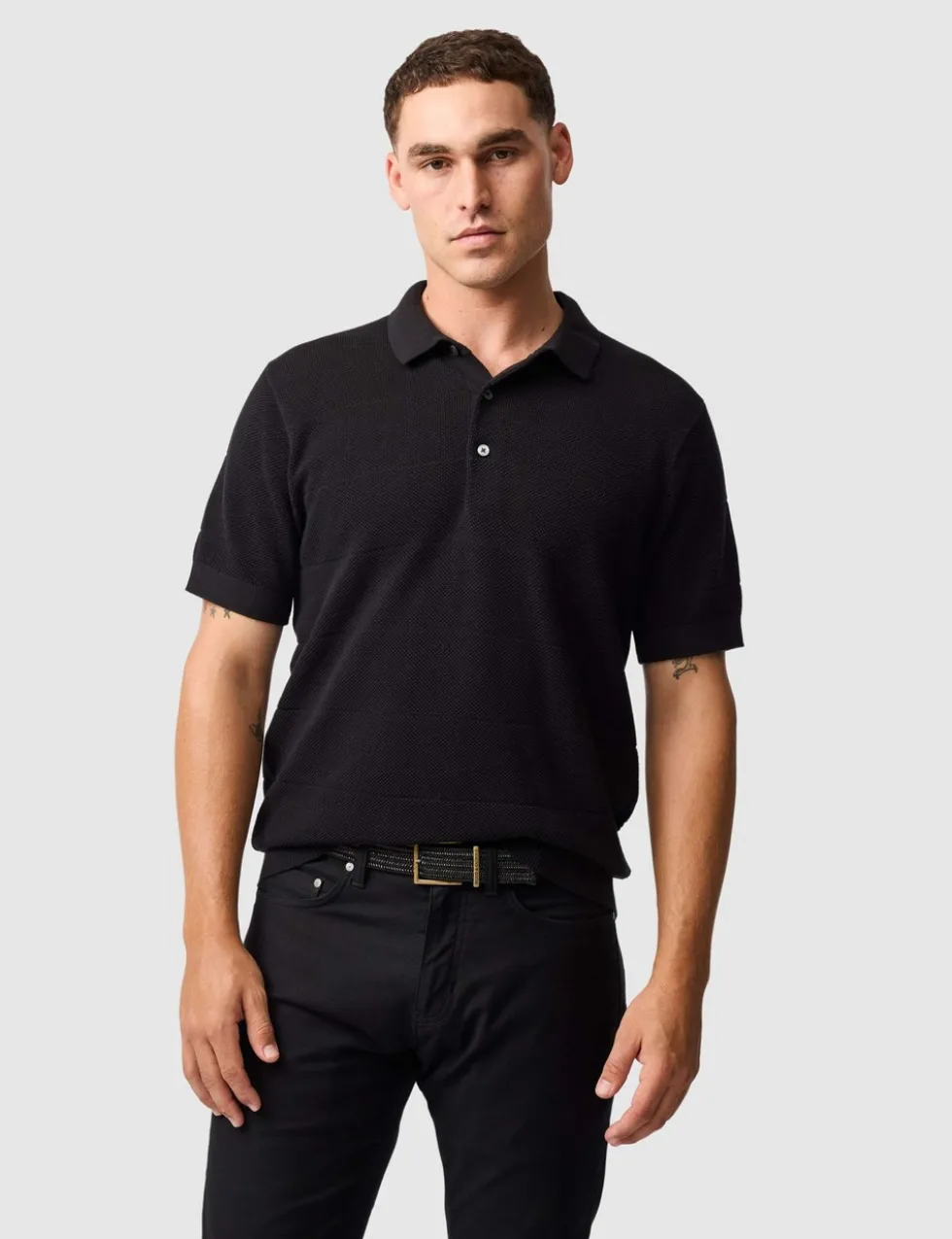 Masons Pure Cotton Flat Knitted Polo Shirt