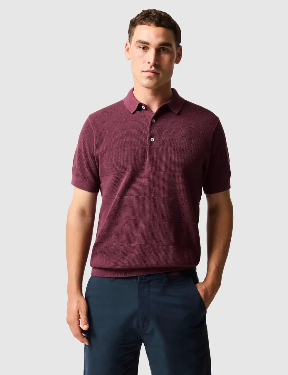 Masons Pure Cotton Flat Knitted Polo Shirt