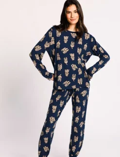 Maternity Cockapoo Snooze Print Crew Neck Long Pyjama Set