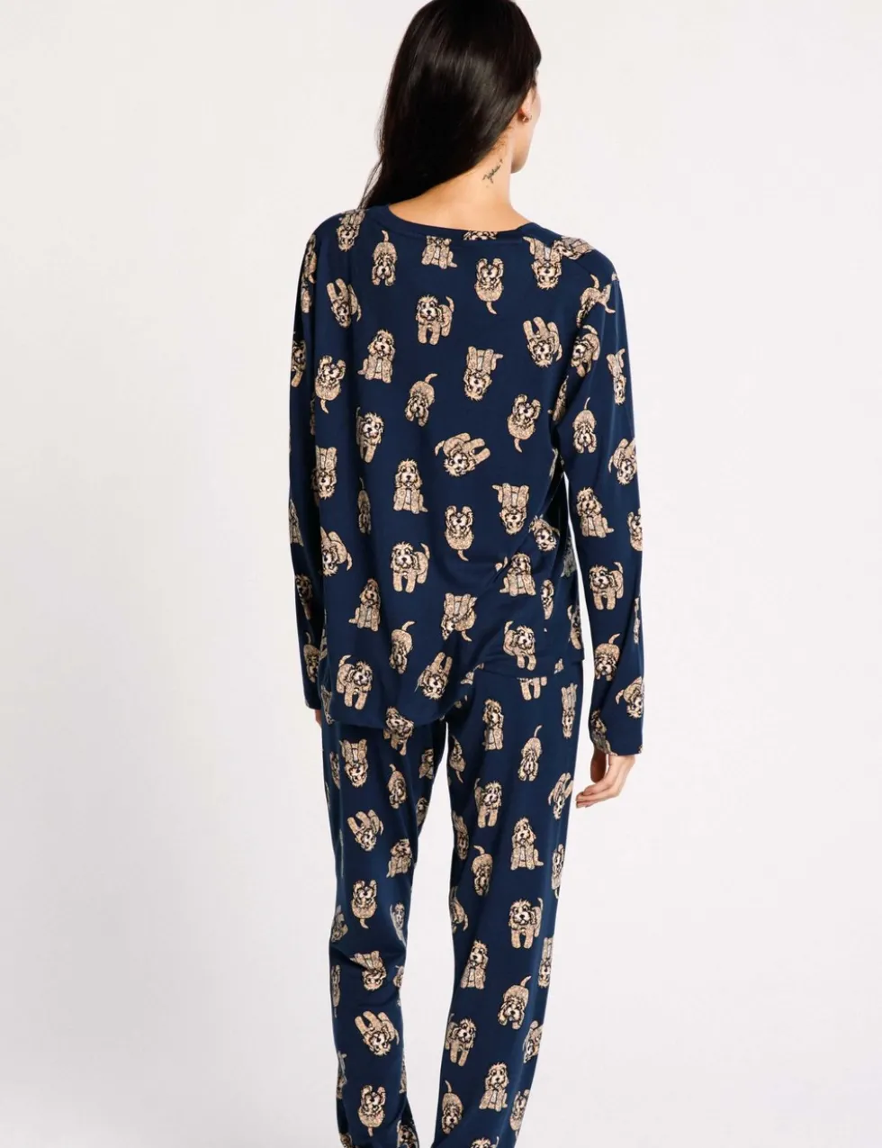 Maternity Cockapoo Snooze Print Crew Neck Long Pyjama Set
