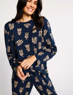 Maternity Cockapoo Snooze Print Crew Neck Long Pyjama Set