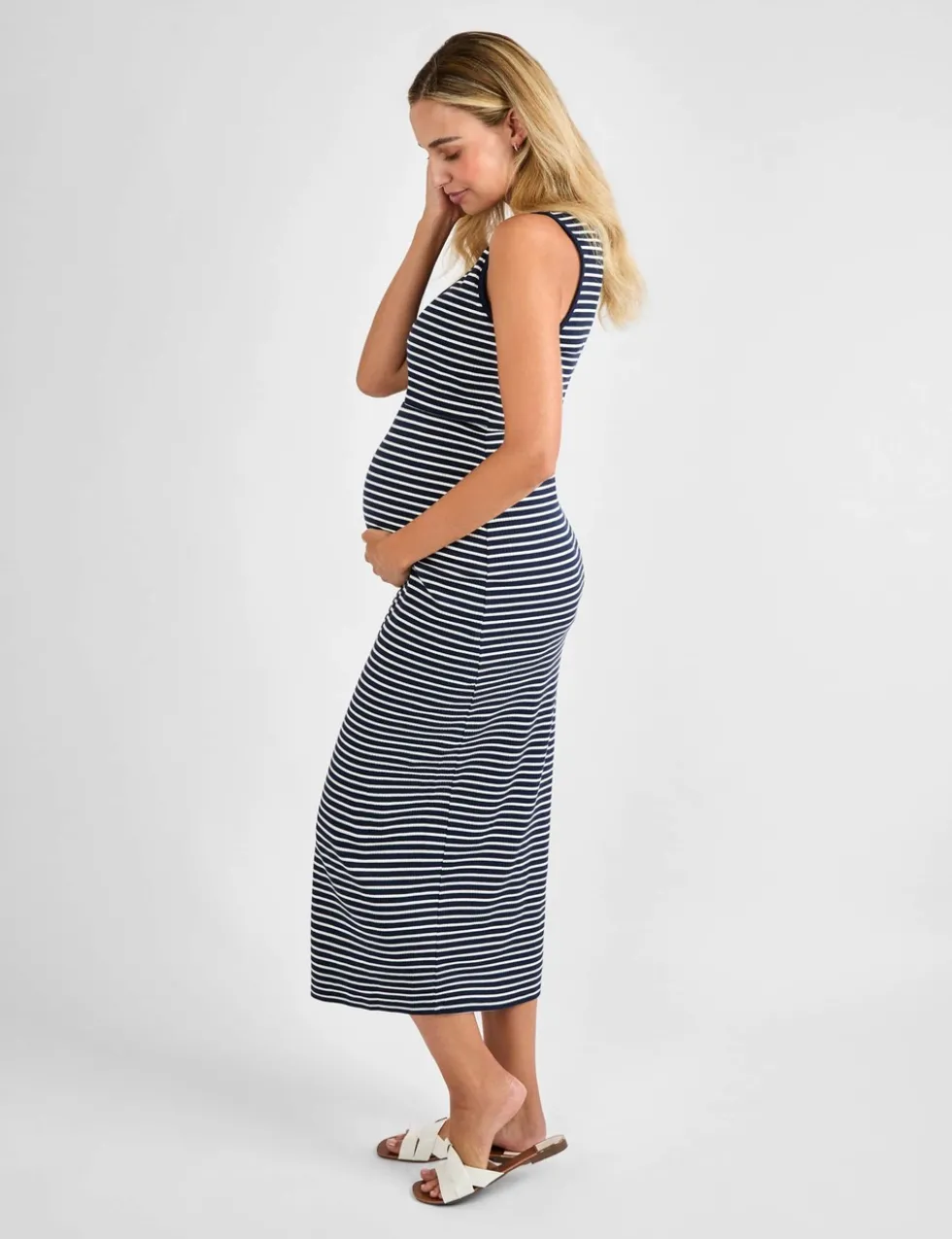 Maternity Cotton Rich Striped Maxi Dress