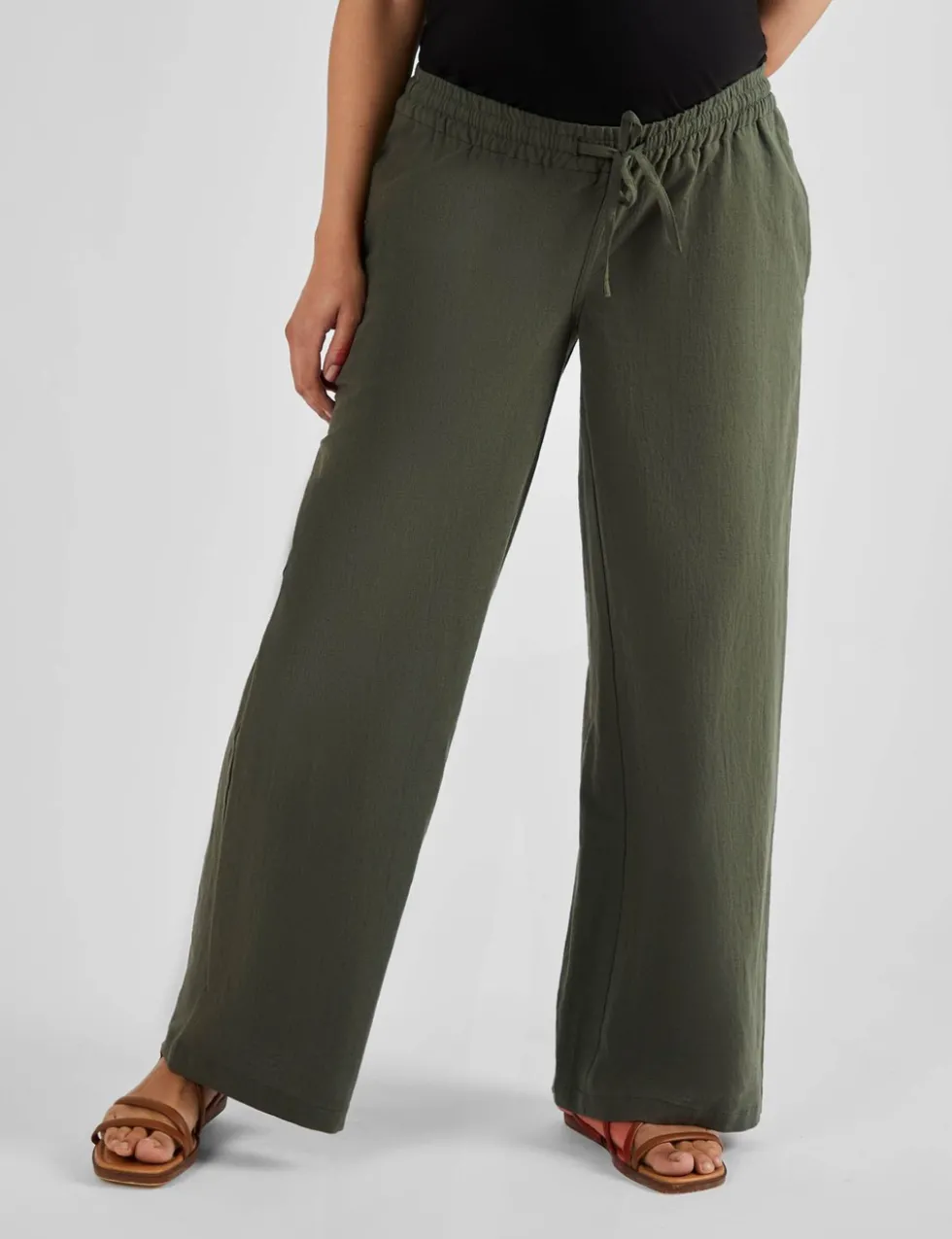Maternity Cotton Rich Wide Leg Trousers