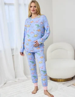 Maternity Dinosaur Print Pyjama Set