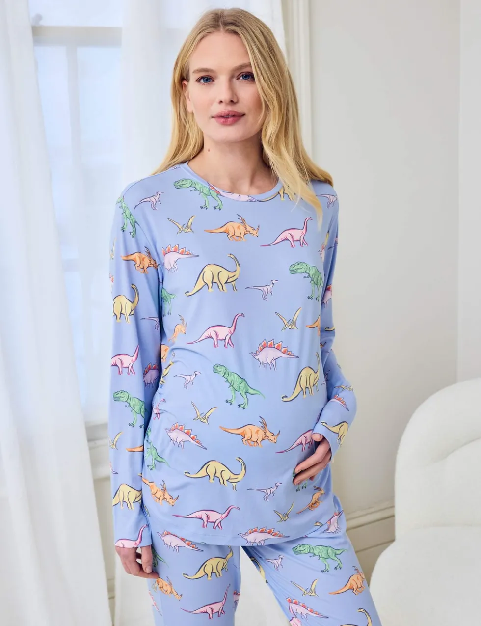 Maternity Dinosaur Print Pyjama Set