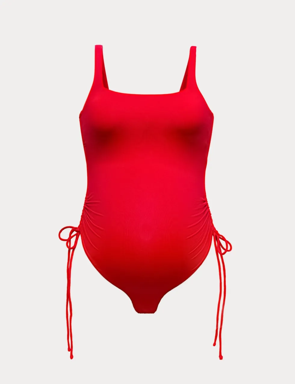Maternity Drawstring Square Neck Swimsuit