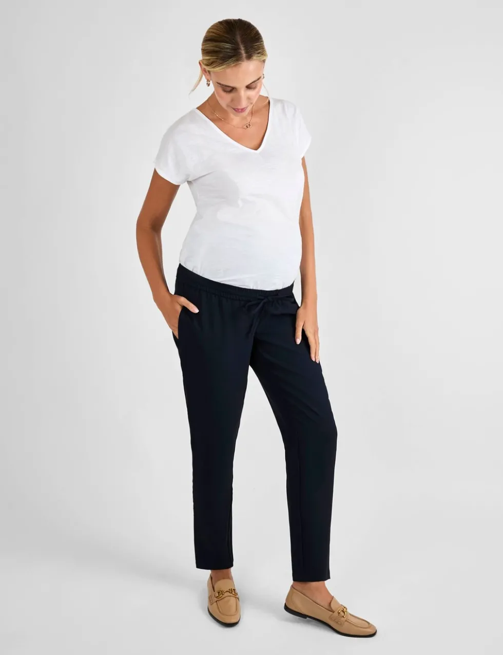 Maternity Drawstring Tapered Trousers
