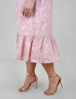 Maternity Floral V-Neck Midi Skater Dress