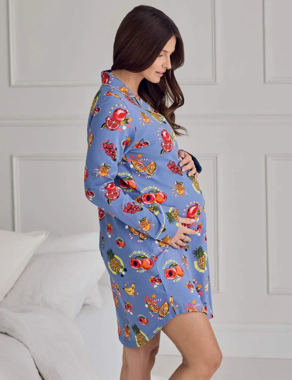 Maternity Jersey Fruit Print Nightshirt
