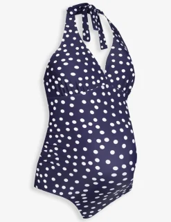 Maternity Polka Dot Halterneck Swimsuit