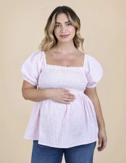 Maternity Pure Cotton Gingham Blouse