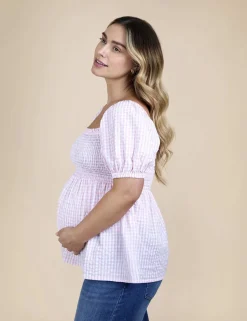 Maternity Pure Cotton Gingham Blouse