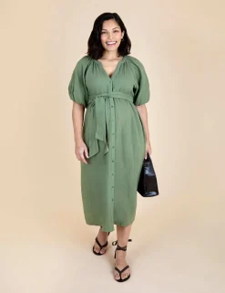 Maternity Pure Cotton Midi Shirt Dress
