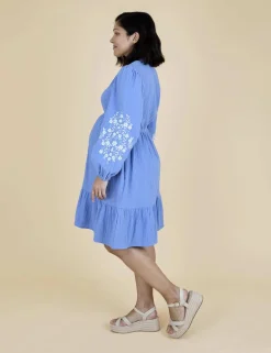 Maternity Pure Cotton Mini Smock Dress